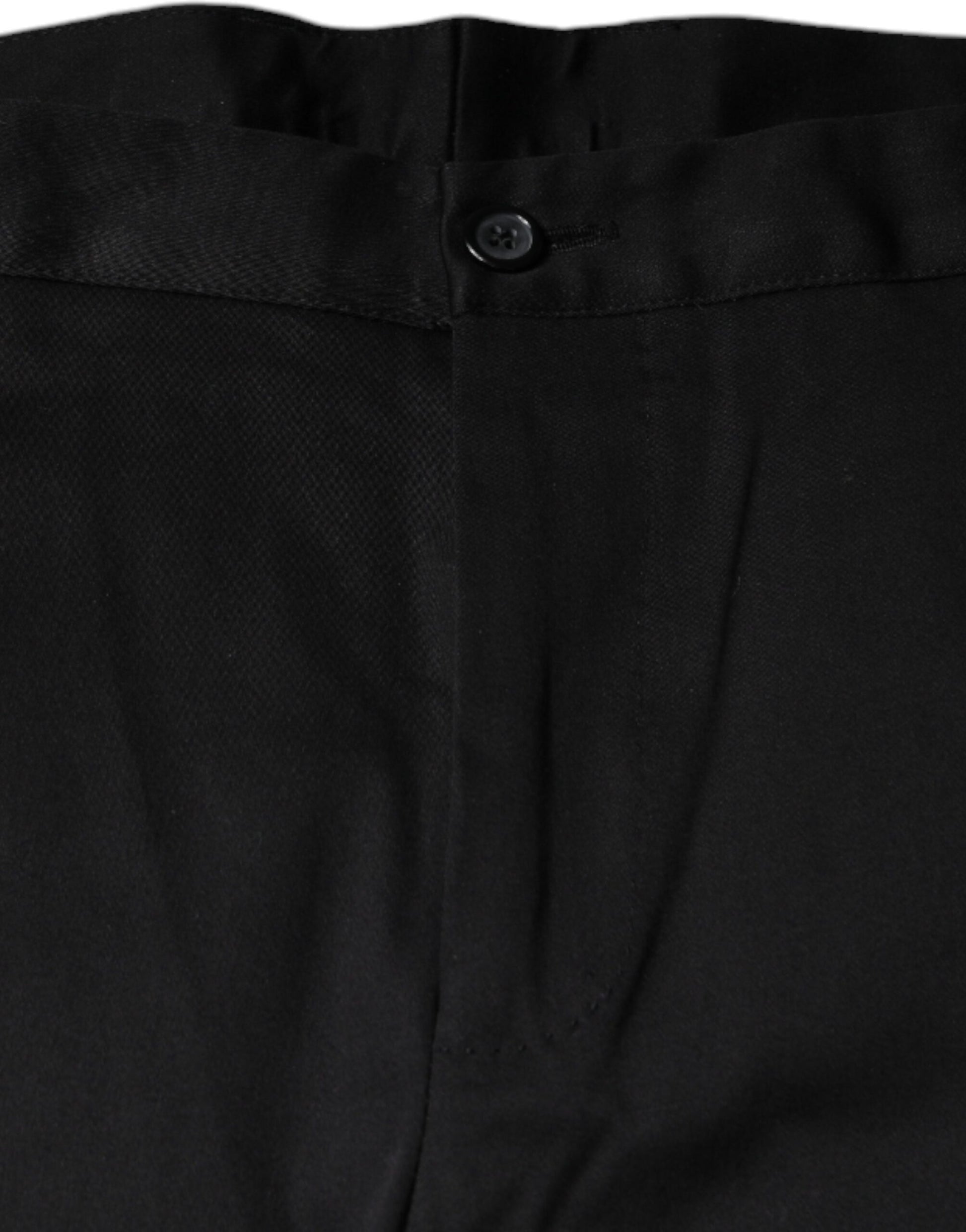 A pair of black cotton stretch skinny men's dress pants by Dolce & Gabbana