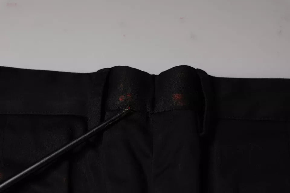 A pair of black cotton stretch skinny men's dress pants by Dolce & Gabbana