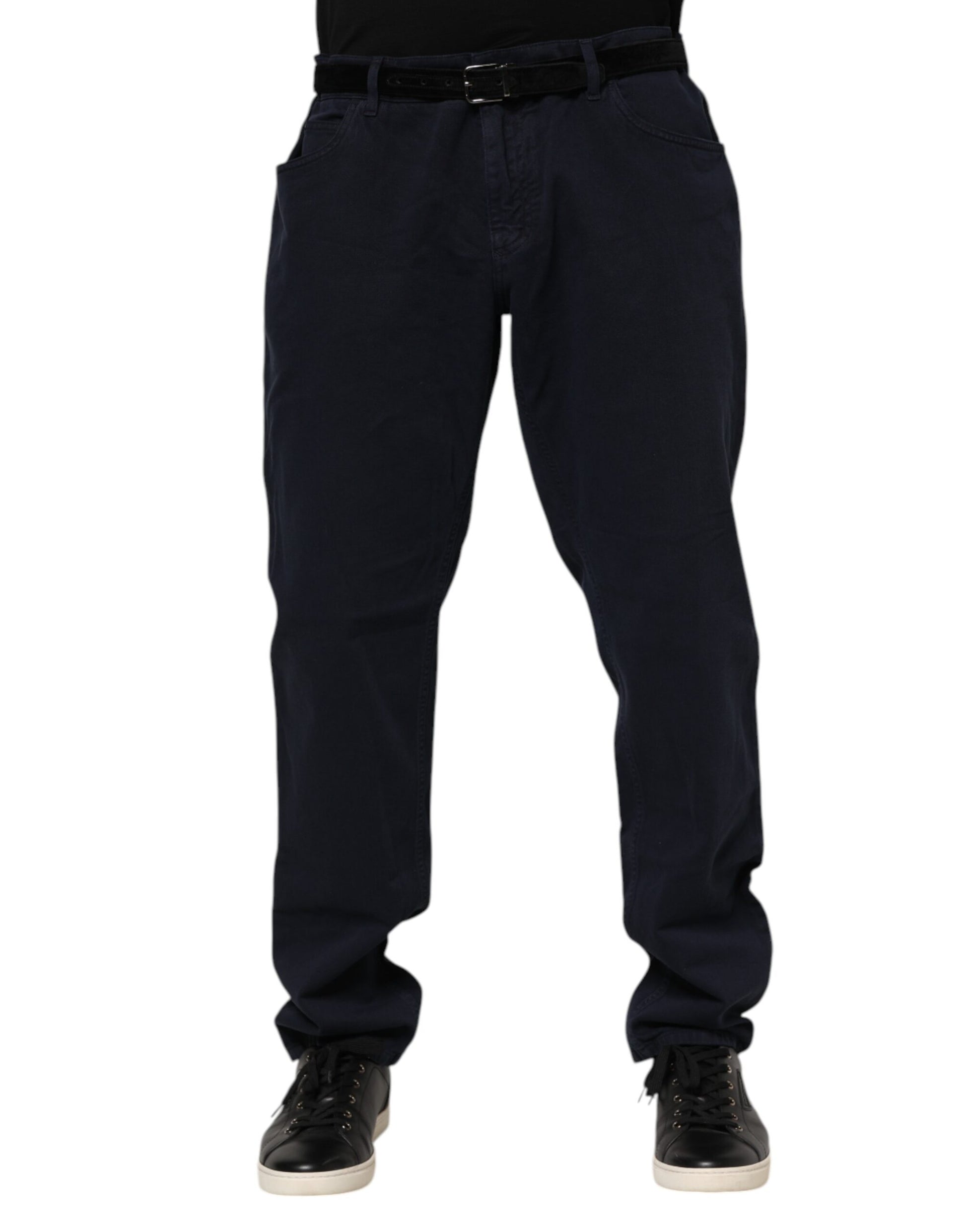 Pair of dark blue jeans on a mannequin