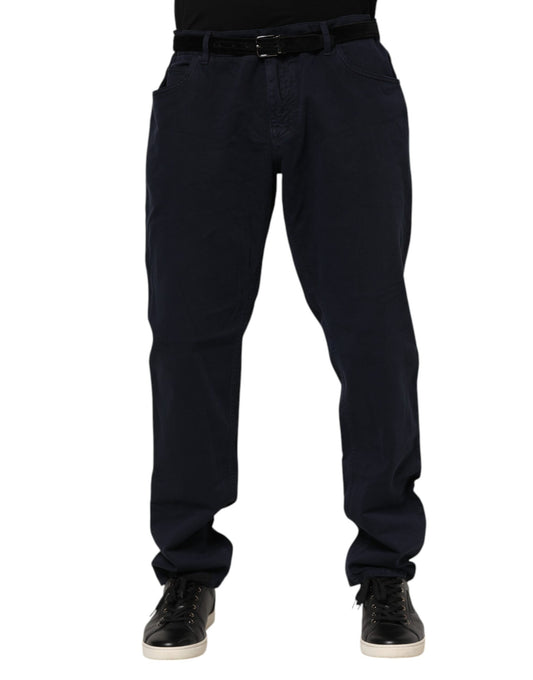 Pair of dark blue jeans on a mannequin