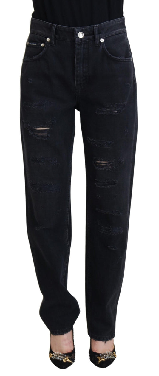 Black distressed jeans on a mannequin