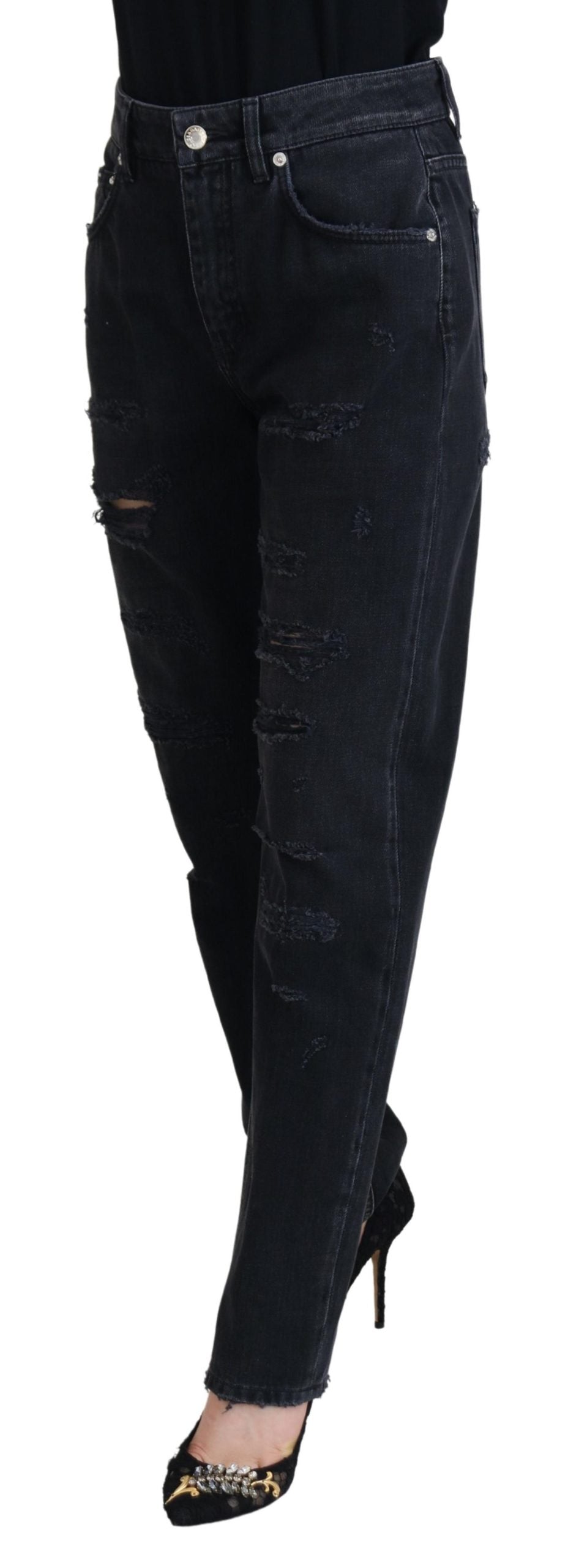 Pair of dark blue denim jeans on a mannequin