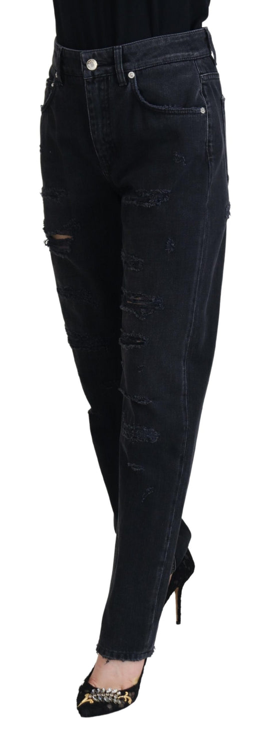 Pair of dark blue denim jeans on a mannequin