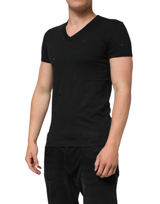 Man wearing black t-shirt