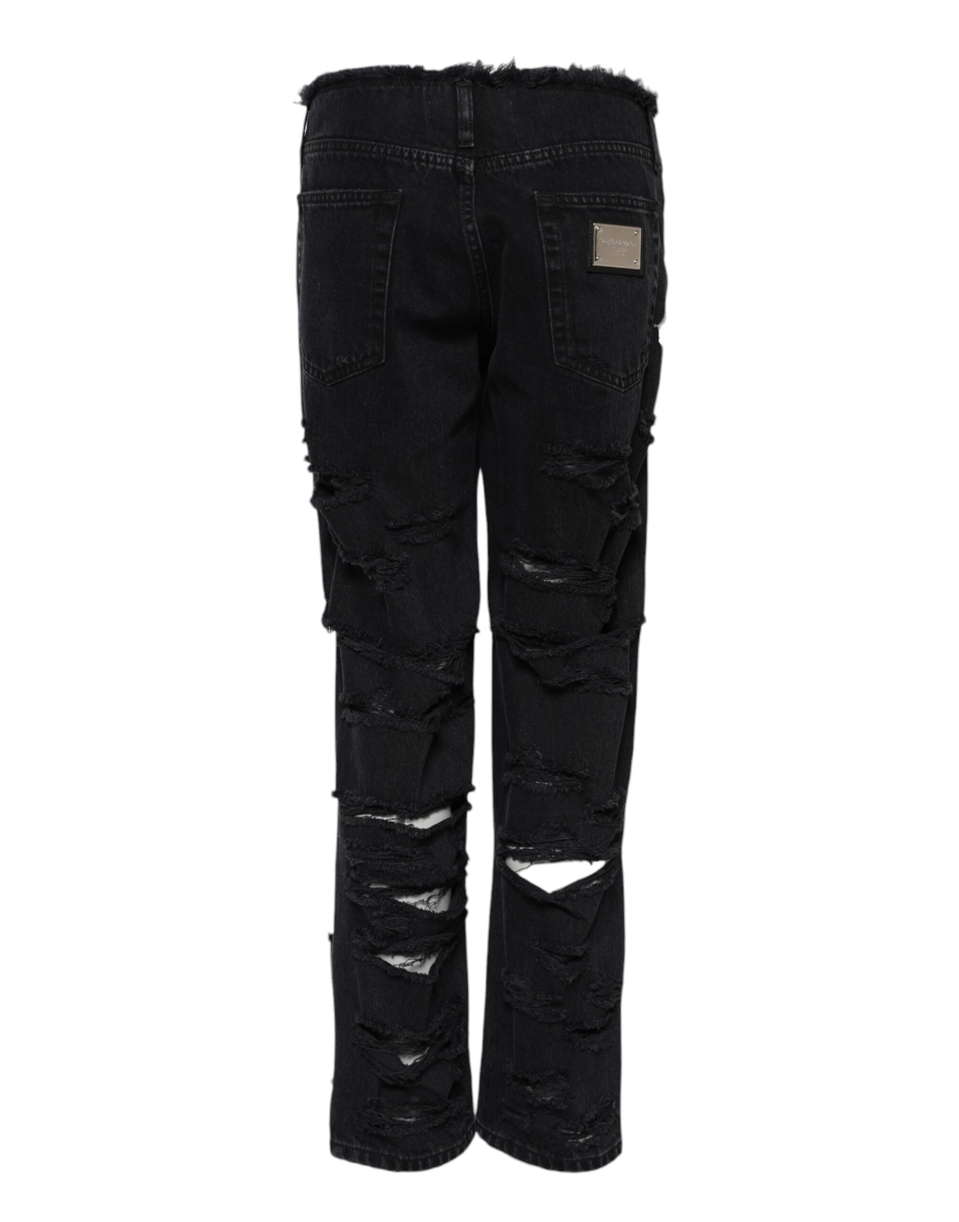 Pair of distressed jeans