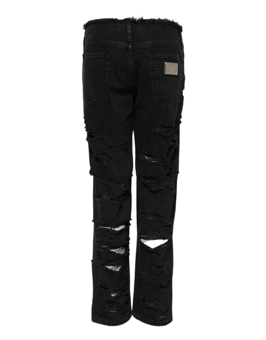 Pair of distressed jeans