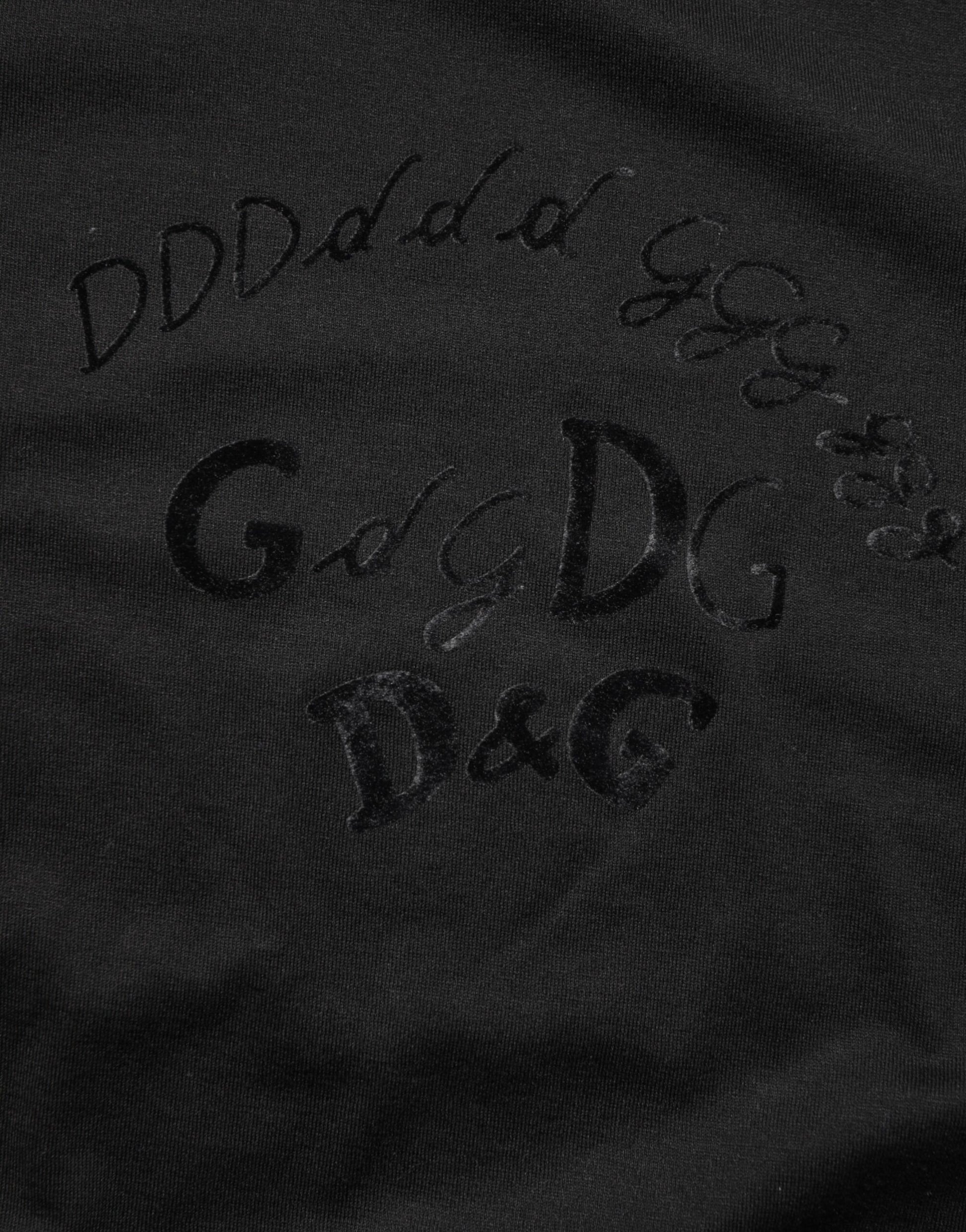 Black fabric with embroidered letters