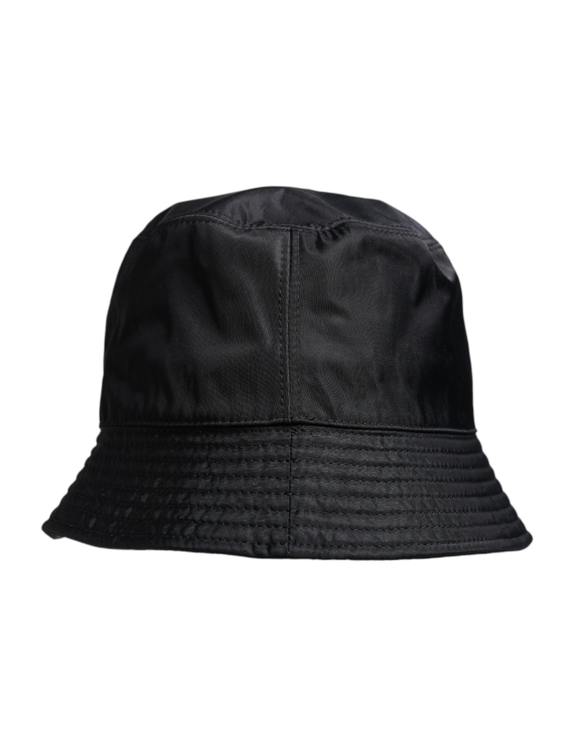 Black bucket hat with adjustable strap