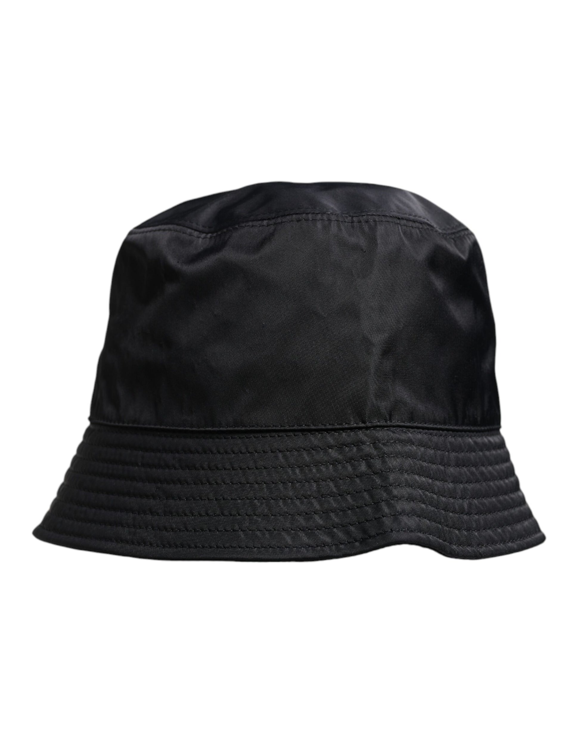 Black bucket hat with adjustable strap