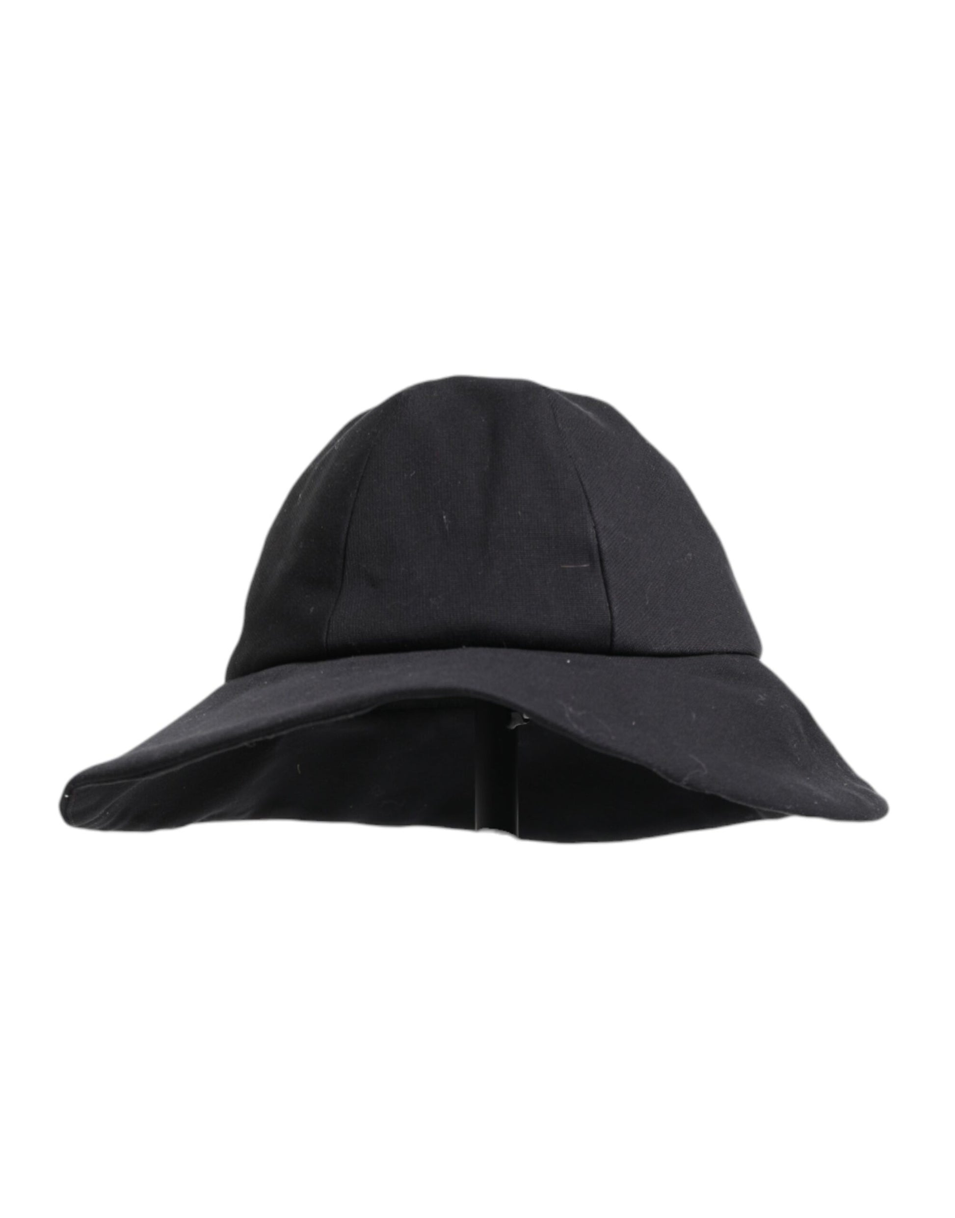 Black bucket hat with flap over face