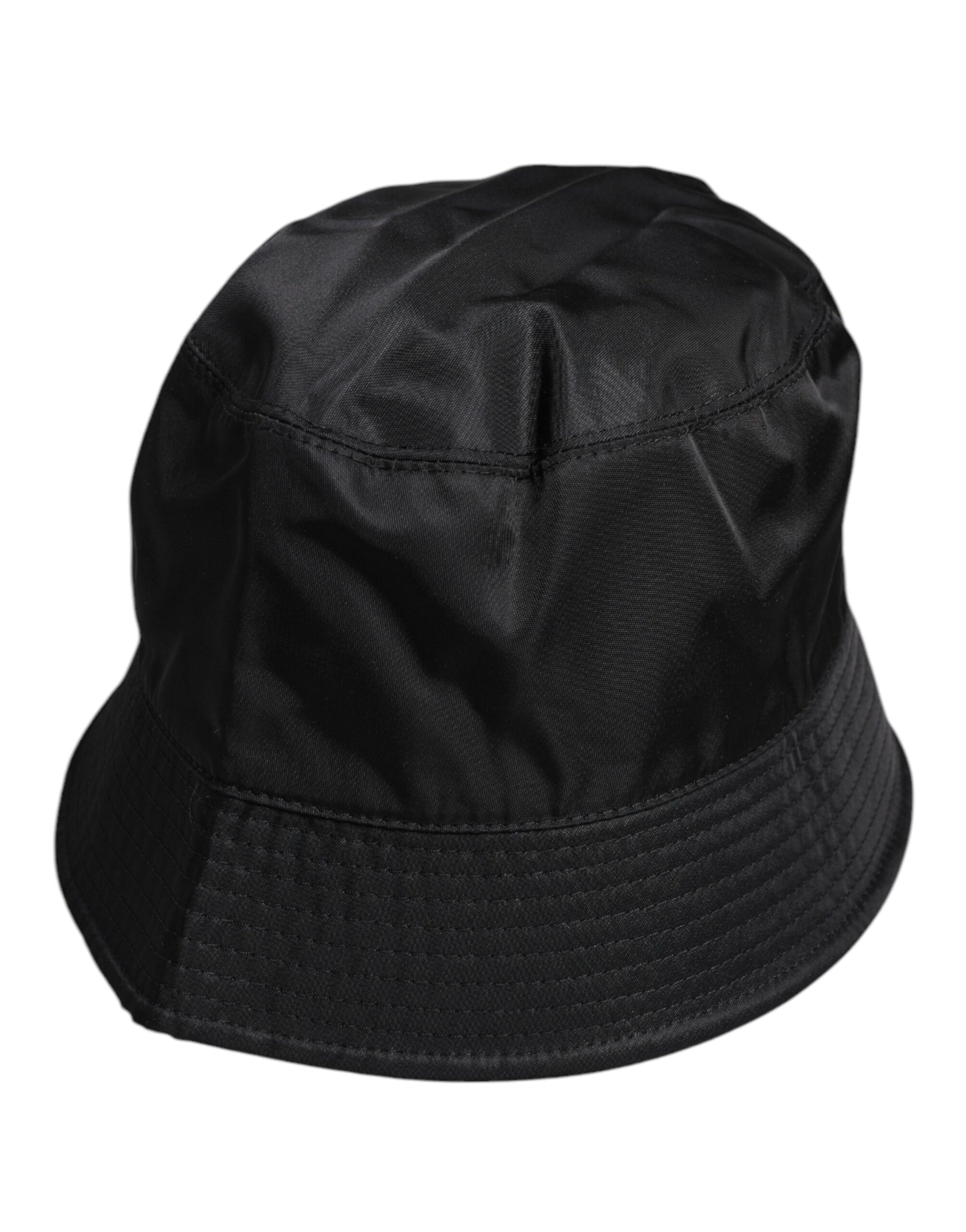Black bucket hat with adjustable strap