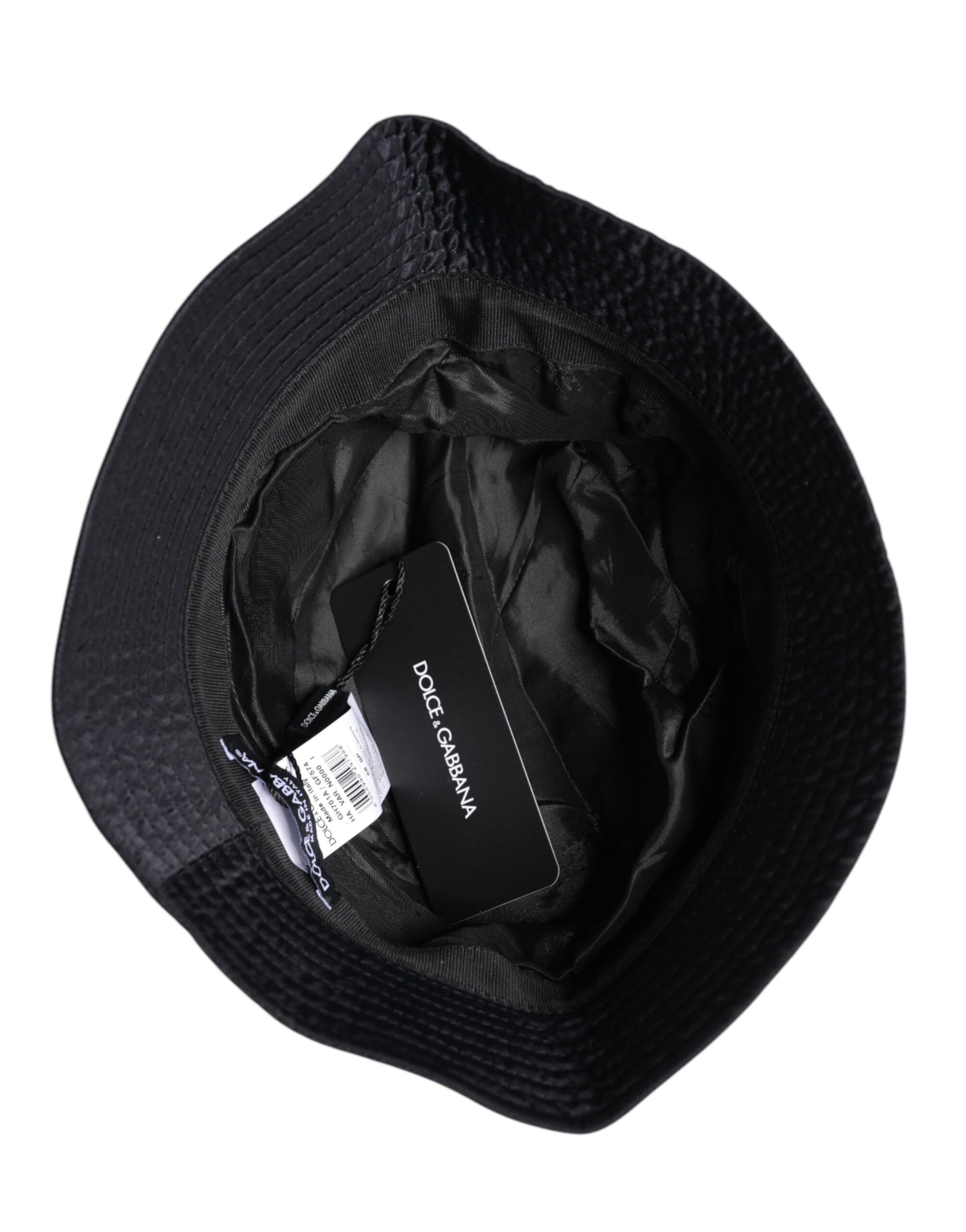 Black hat with tag inside