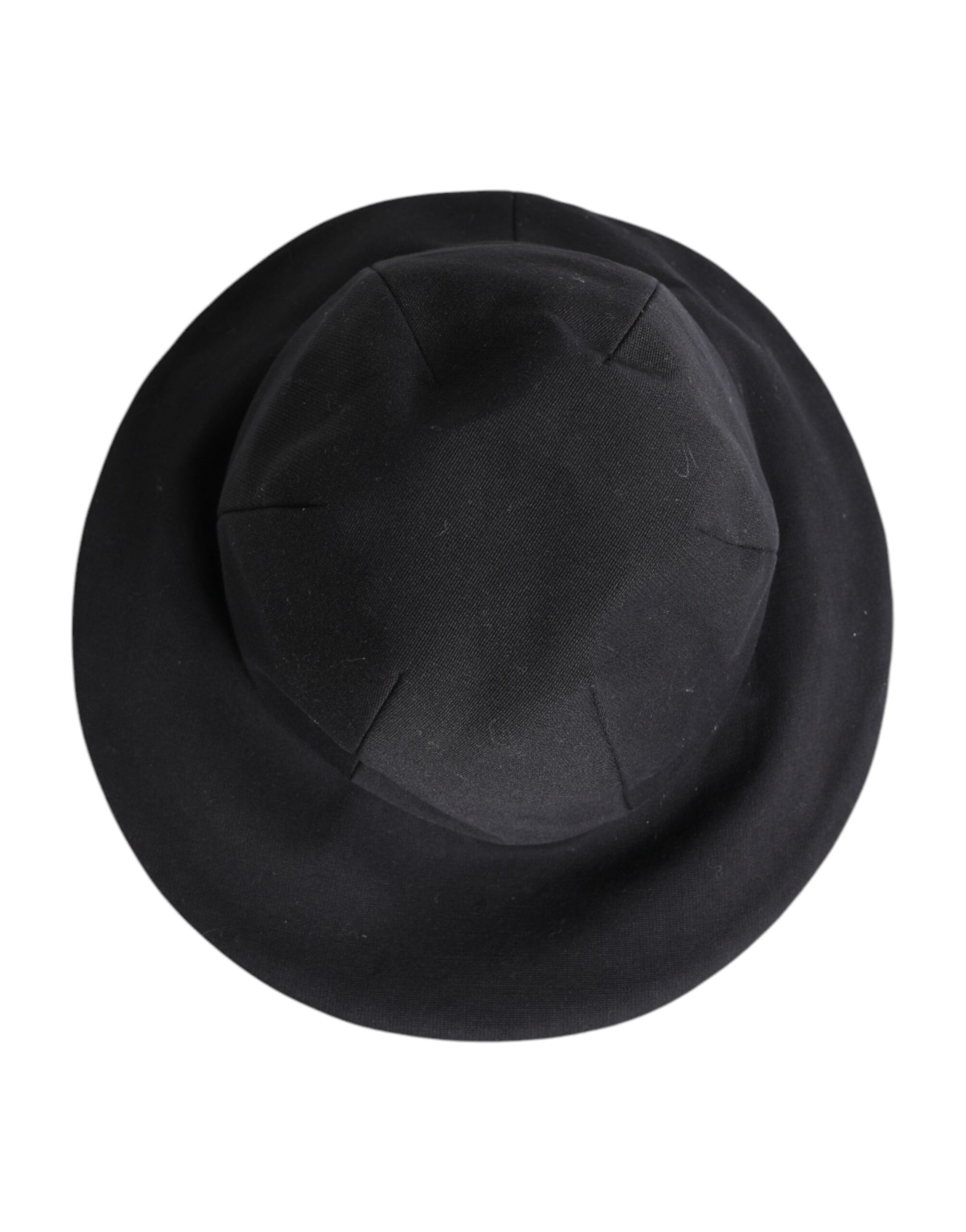 Black hat with a ribbed band around its base