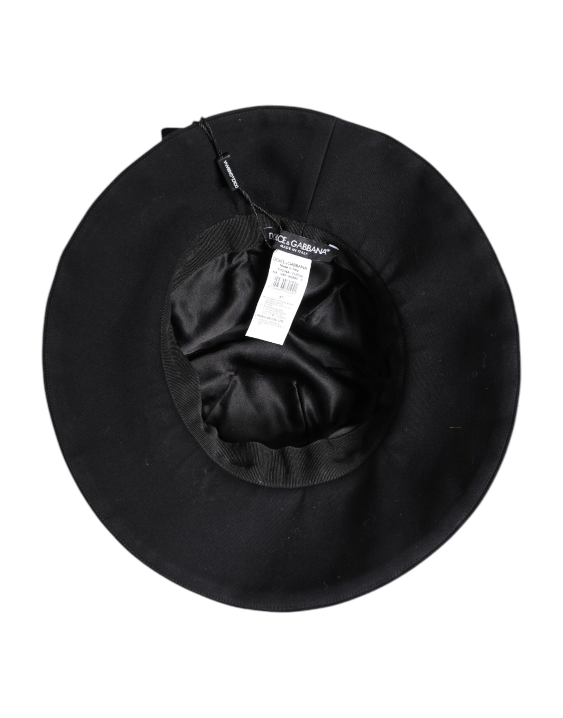 Black hat with tag inside