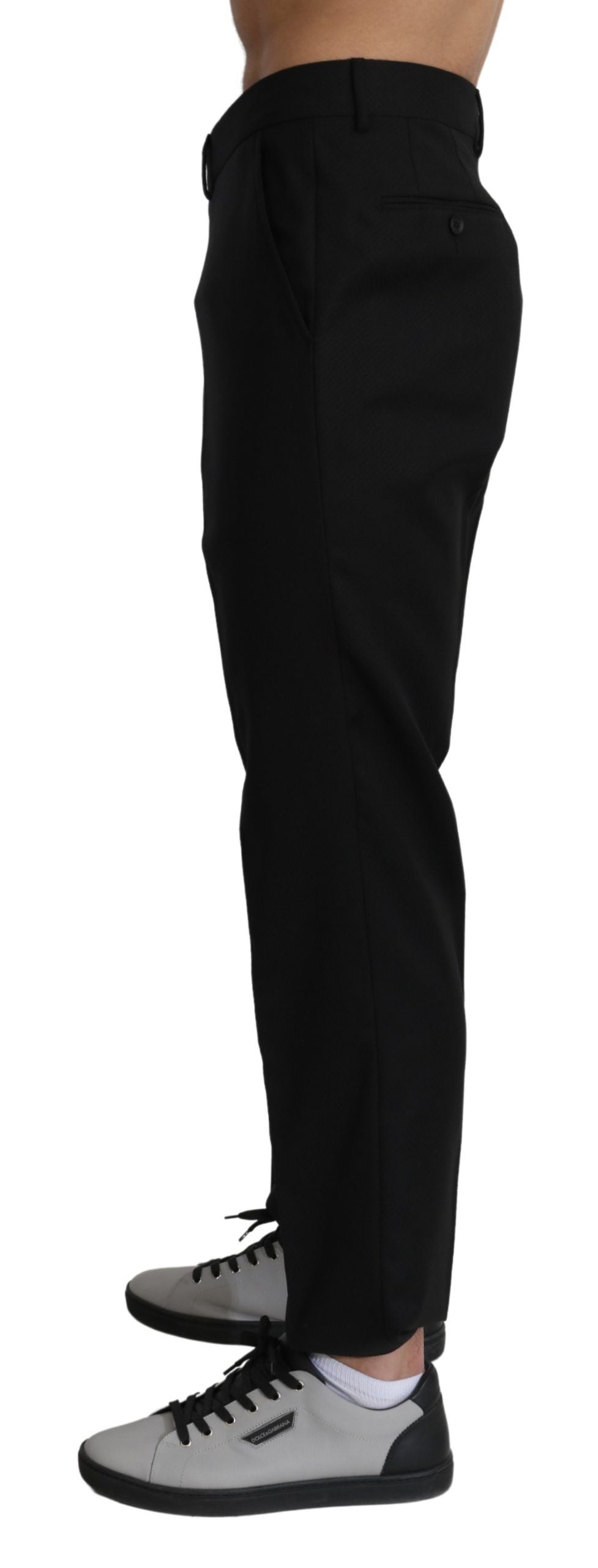 A pair of black wool formal dress pants by Dolce & Gabbana