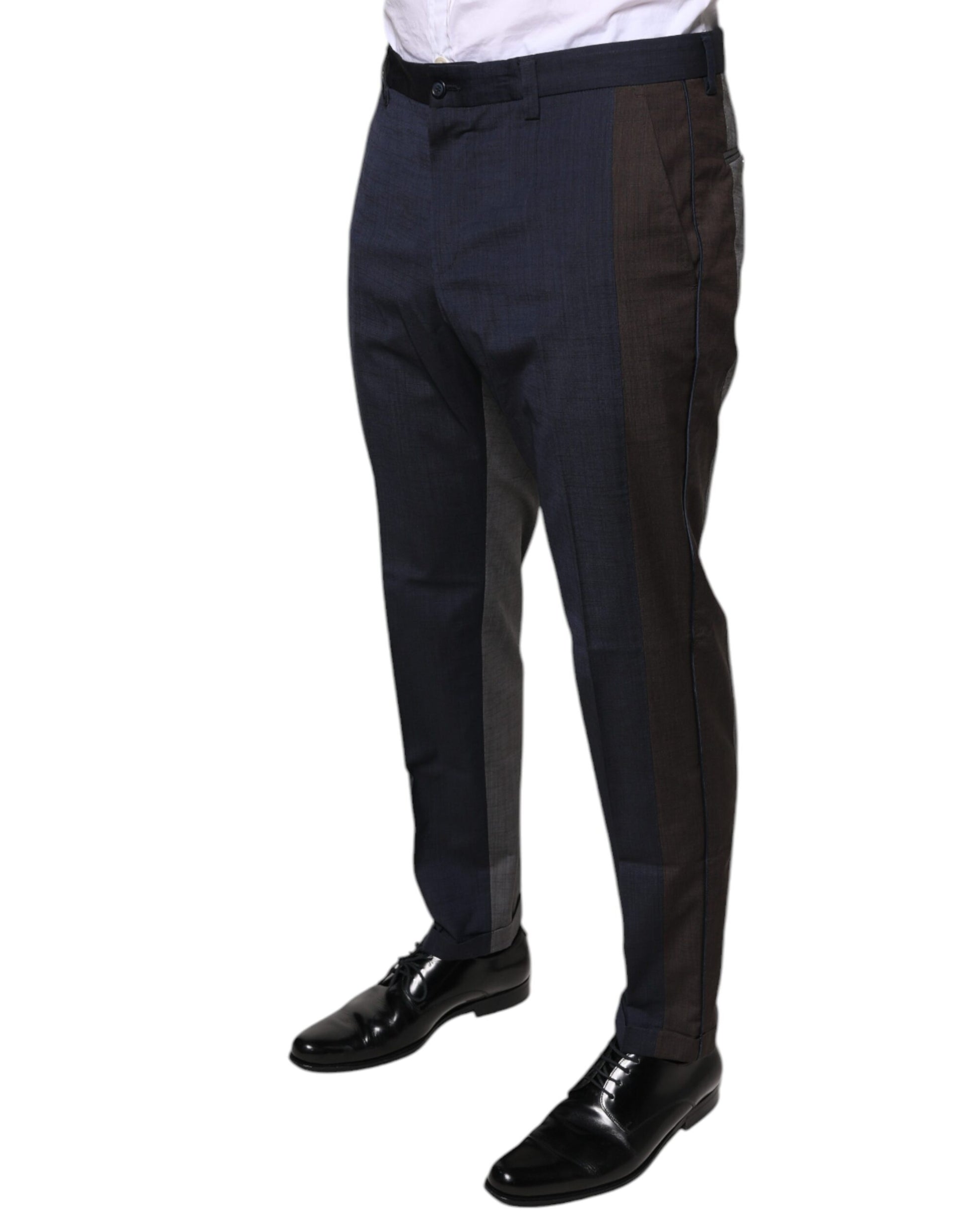 A pair of black wool formal dress pants from the brand Dolce & Gabbana