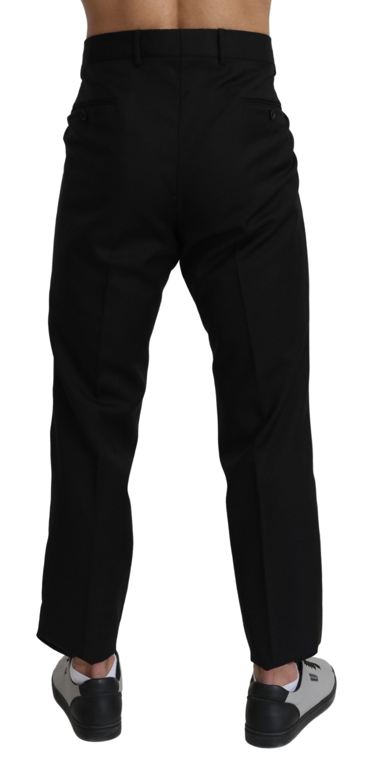 A pair of black wool formal dress pants by Dolce & Gabbana