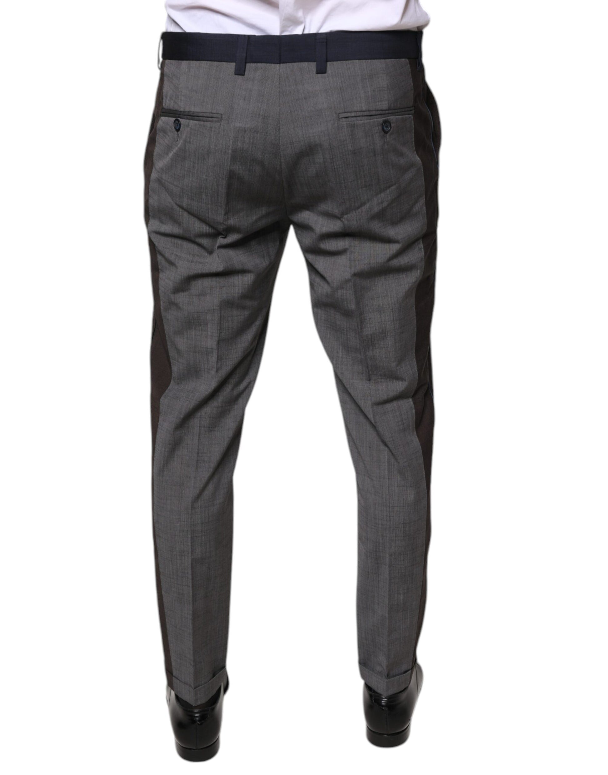A pair of black wool formal dress pants from the brand Dolce & Gabbana