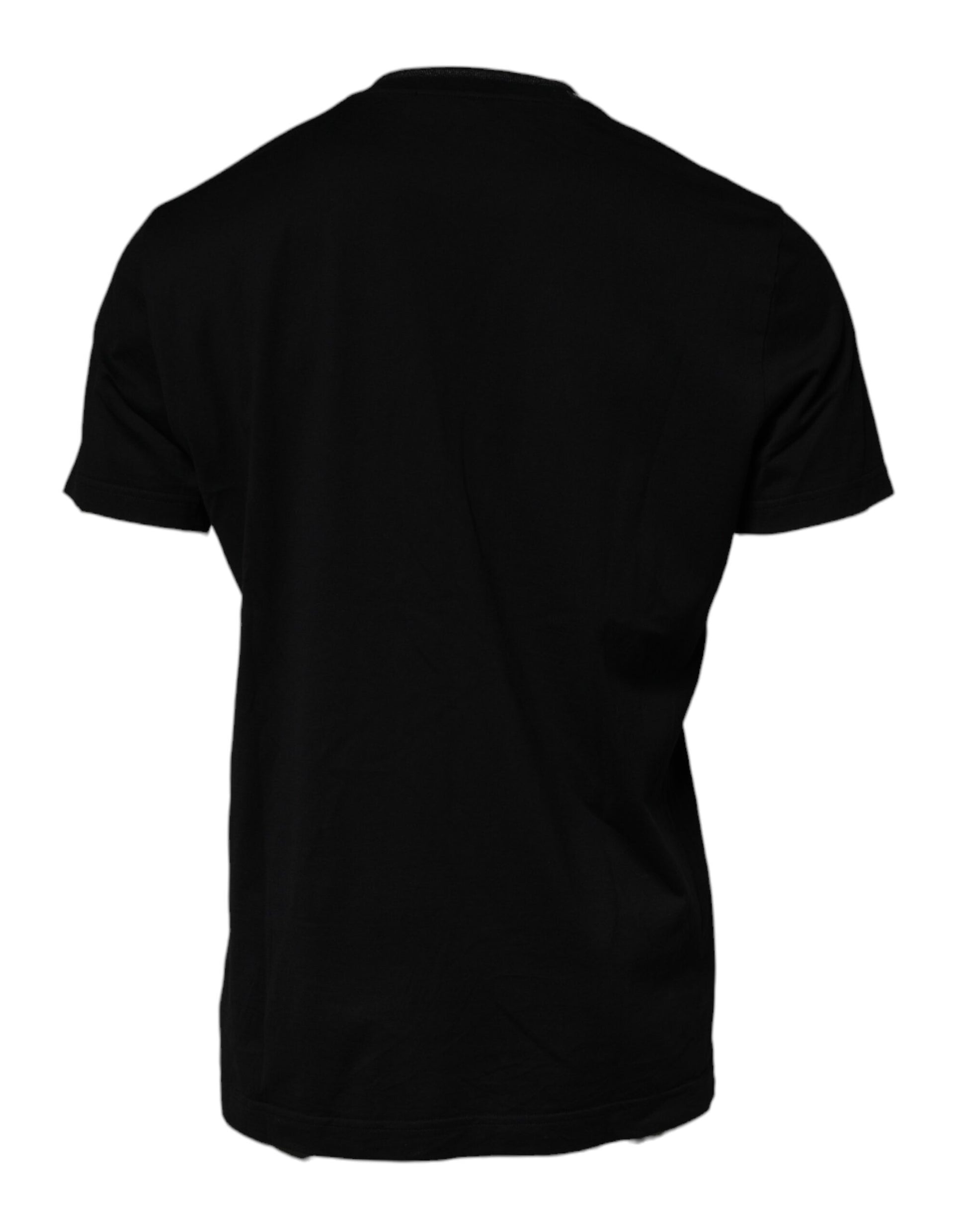 Black t-shirt with horizontal stripes on back