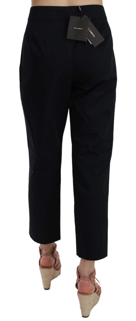 Pair of black trousers with a high waist and wide leg
