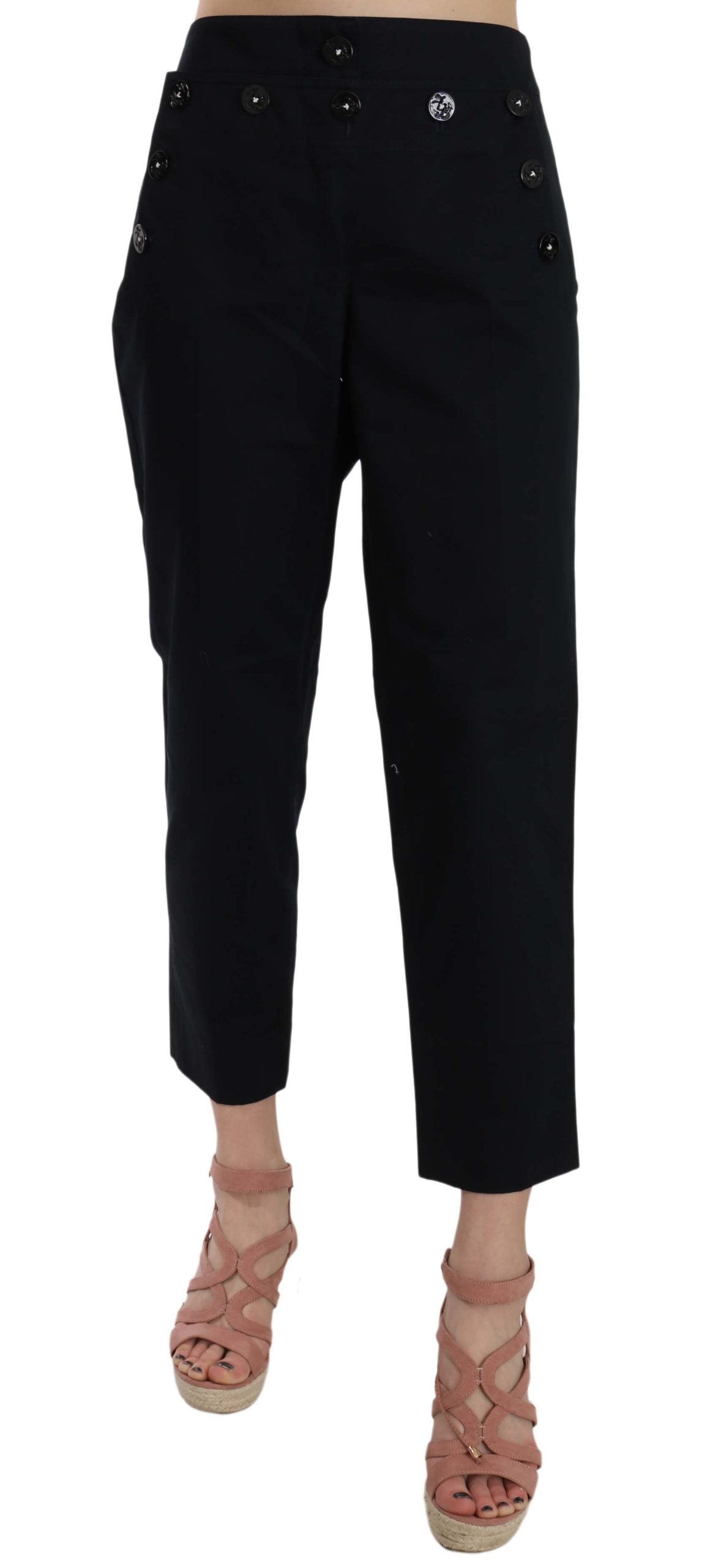 Pair of black pants with pockets on a mannequin