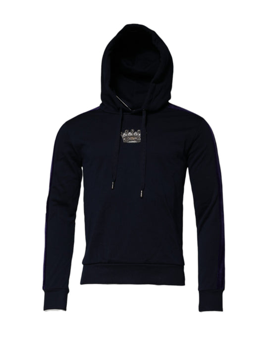 Navy blue hoodie with zippered front pocket
