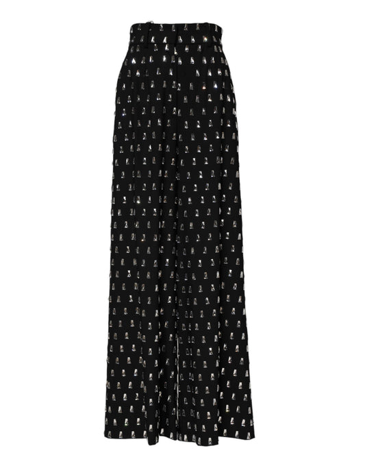 Black skirt with white lettering pattern