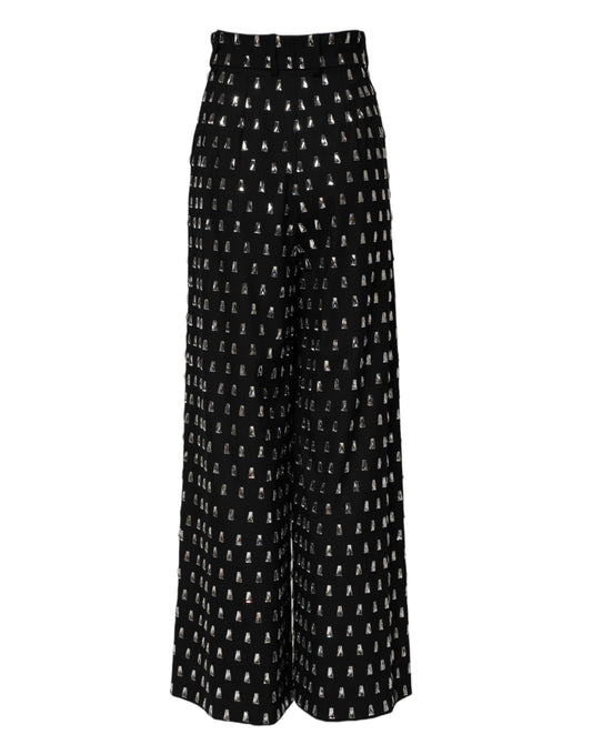 Black pants with white polka dots