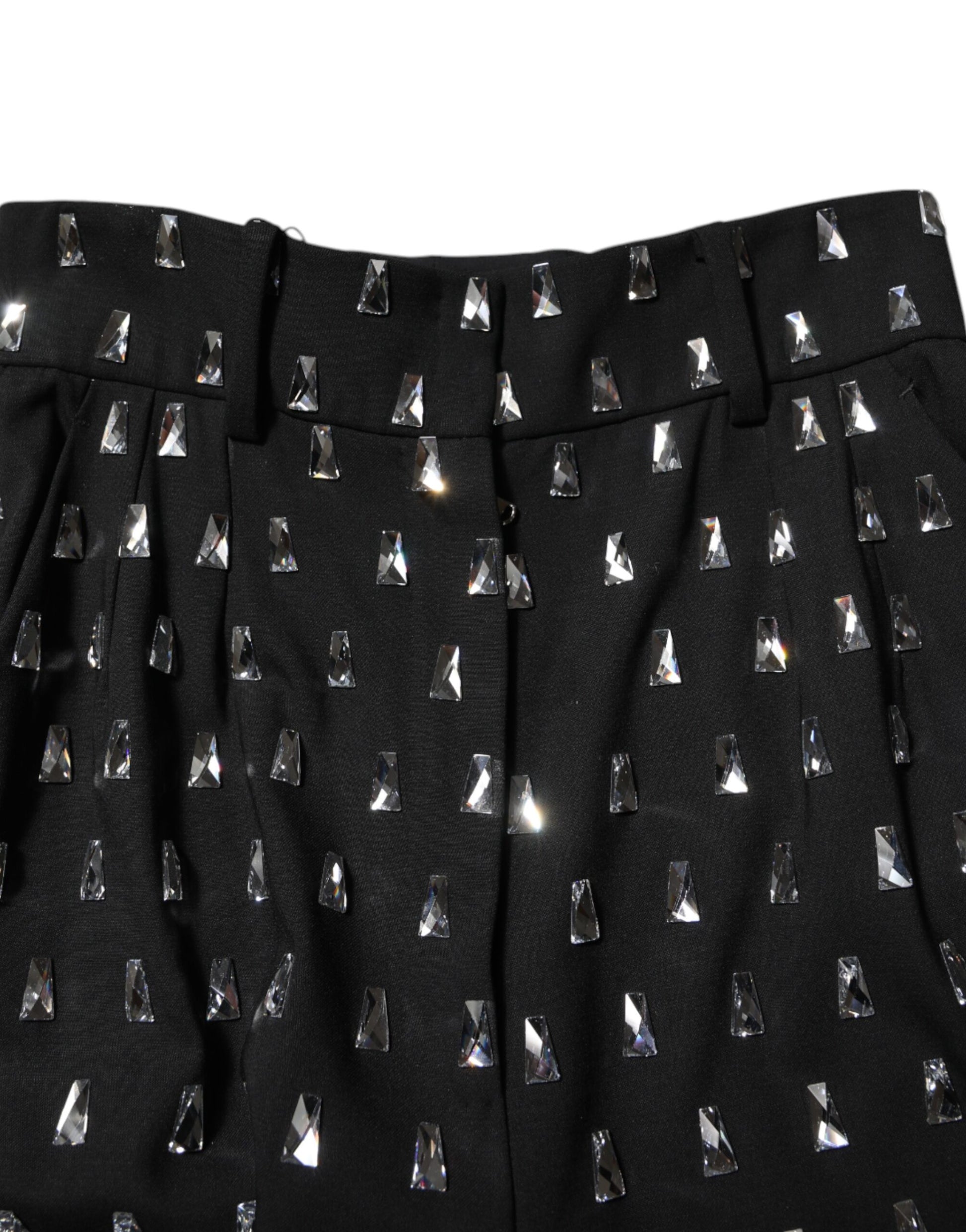 Black sequined skirt with ruffles