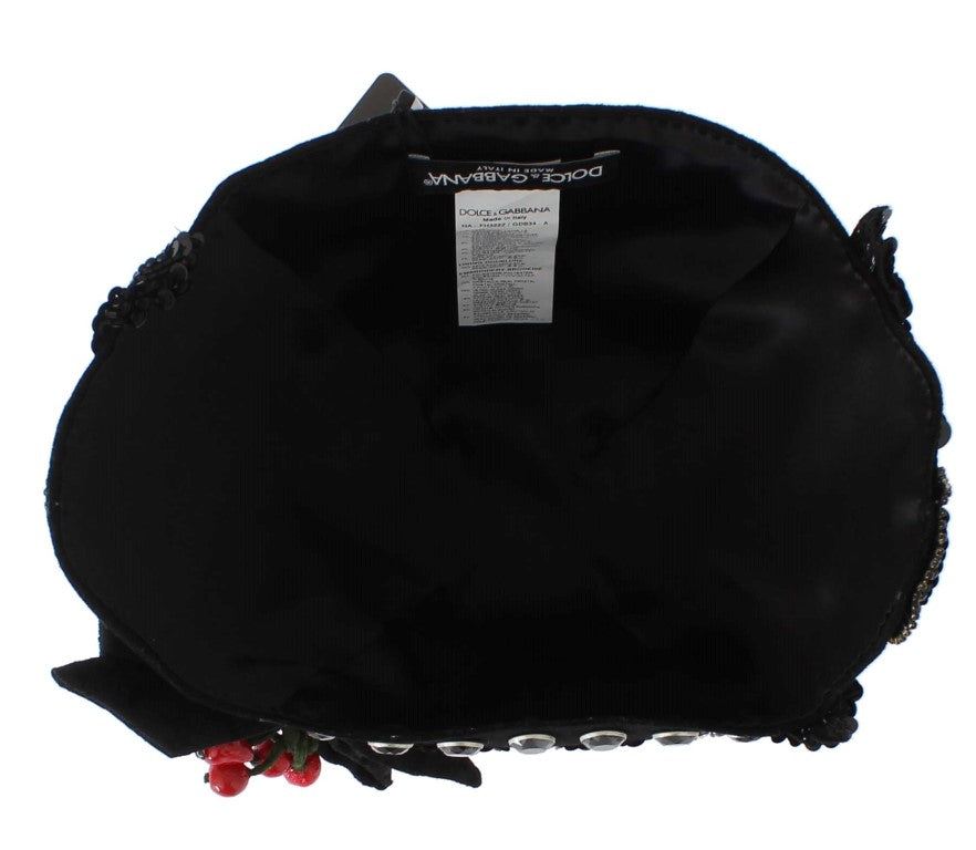 Black bag with white label on front