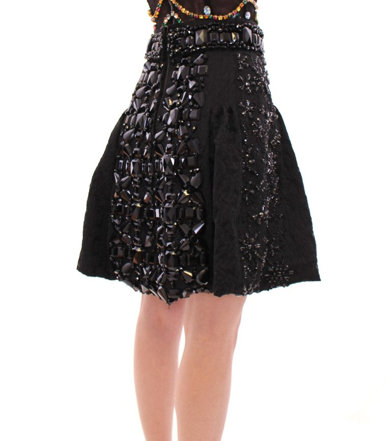 Black sequined dress with ruffles on sleeves