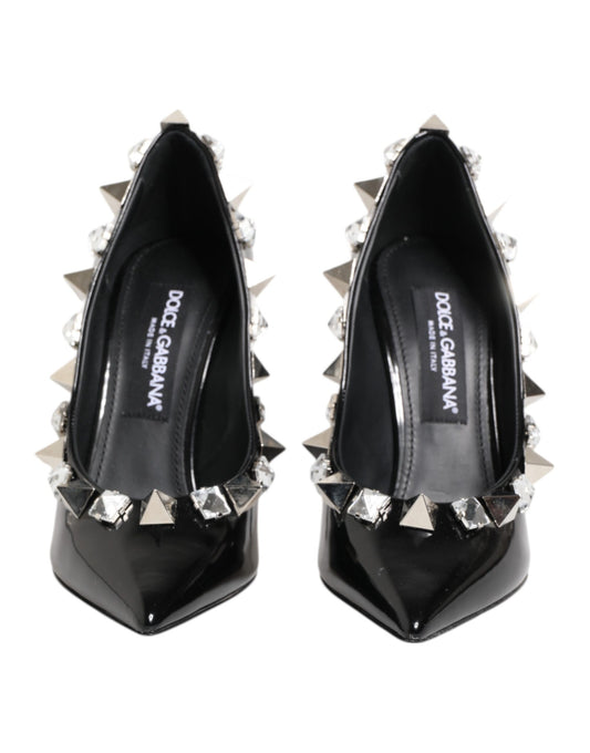 Black high heel shoes with spiky studs on top