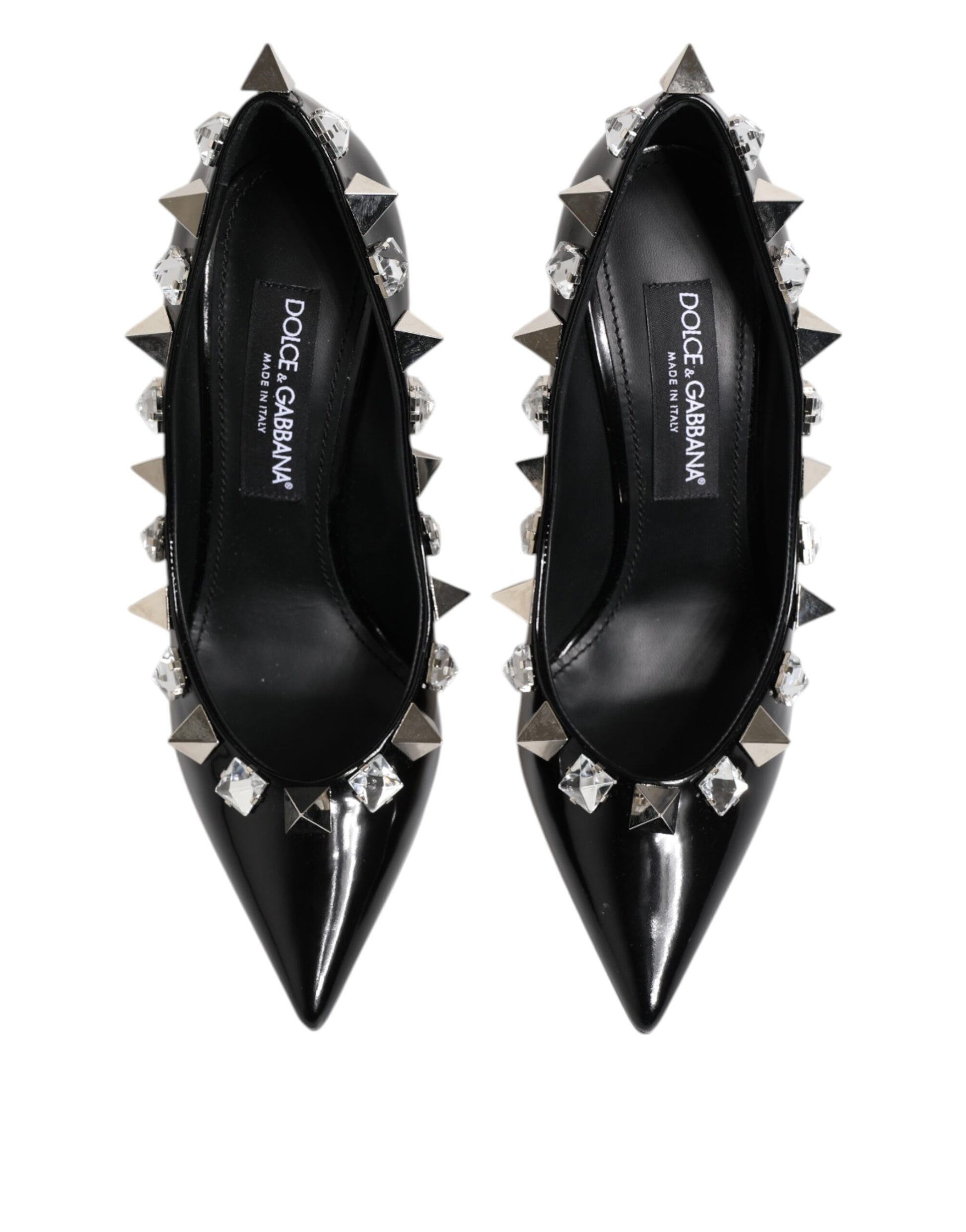 Black high heel shoes with spiky studs on top