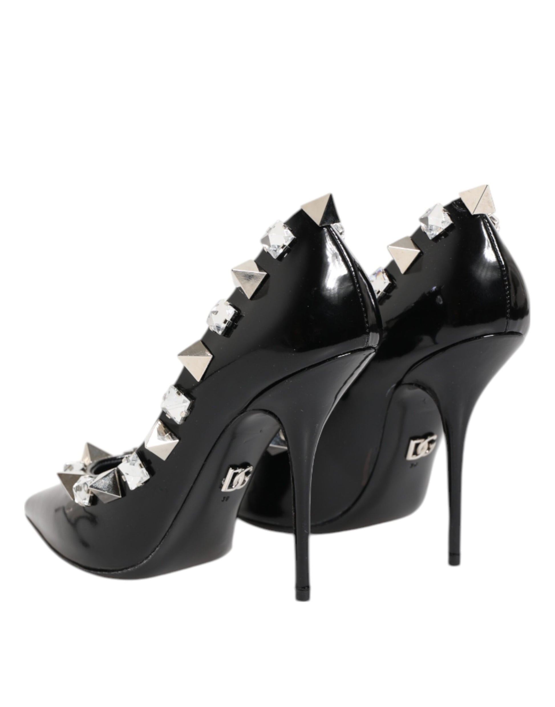 Black high heel shoes with spikes on the side