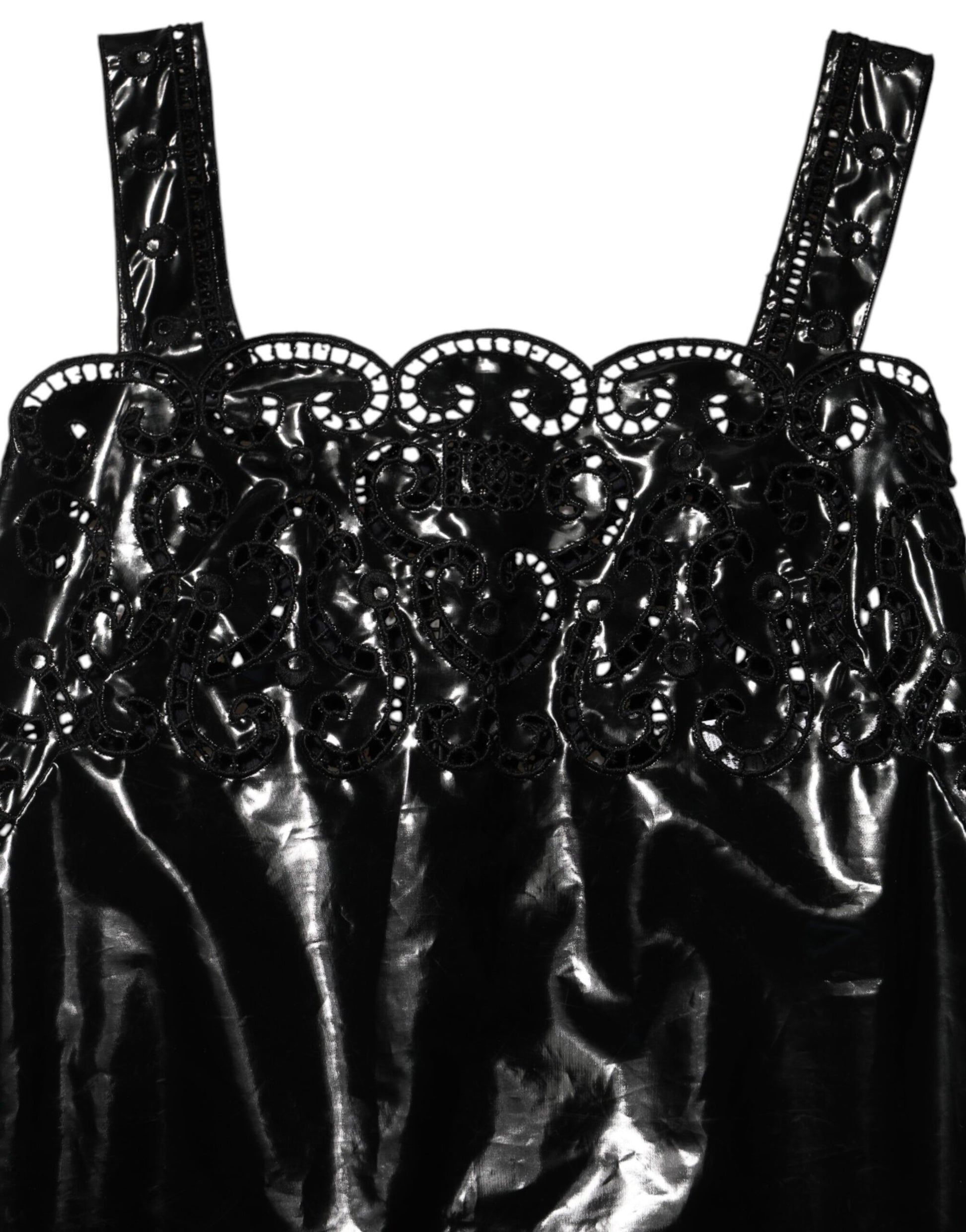 Black cut out sheath dress with lace detailing