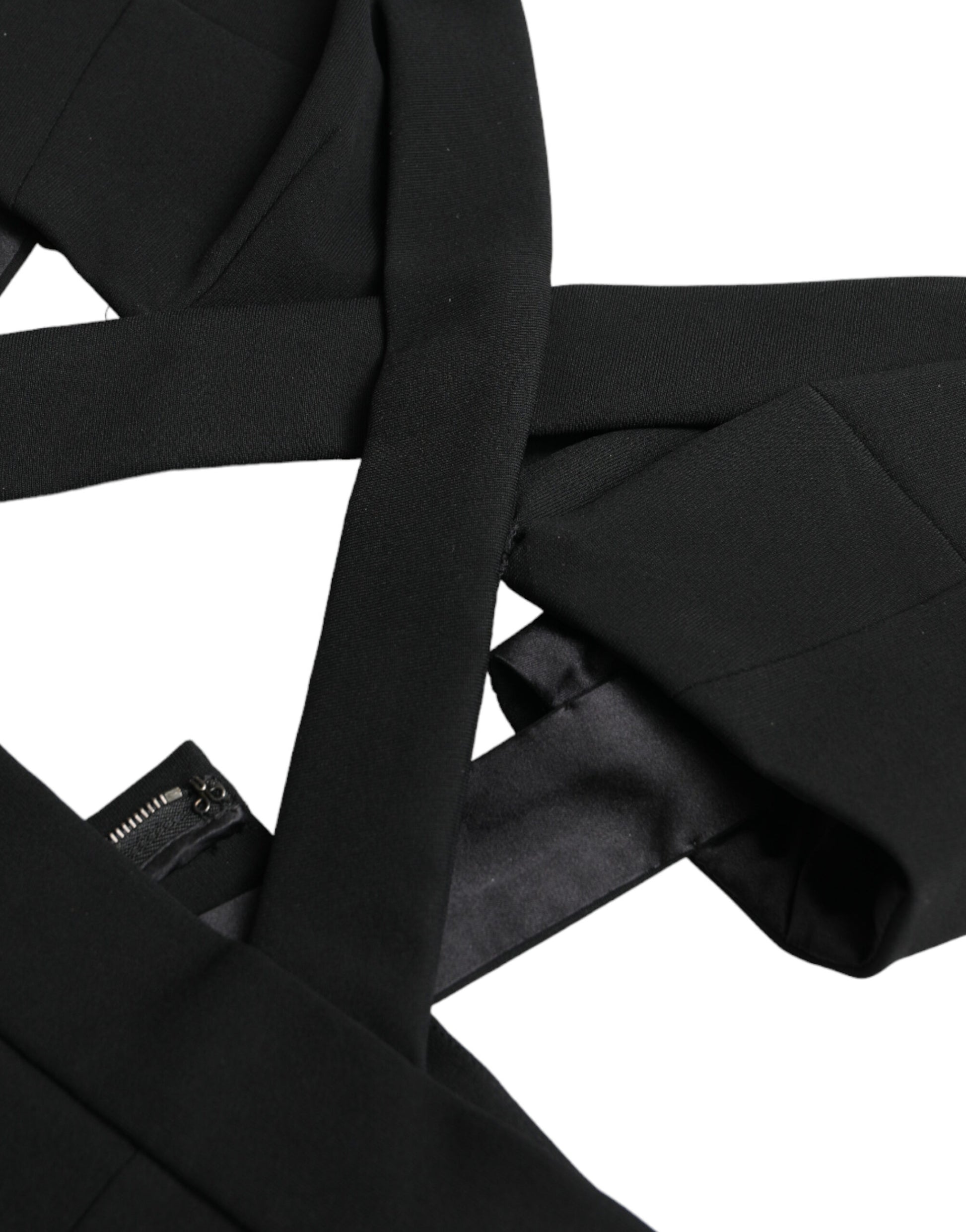 A black cut out sleeveless bodycon midi dress from Dolce & Gabbana