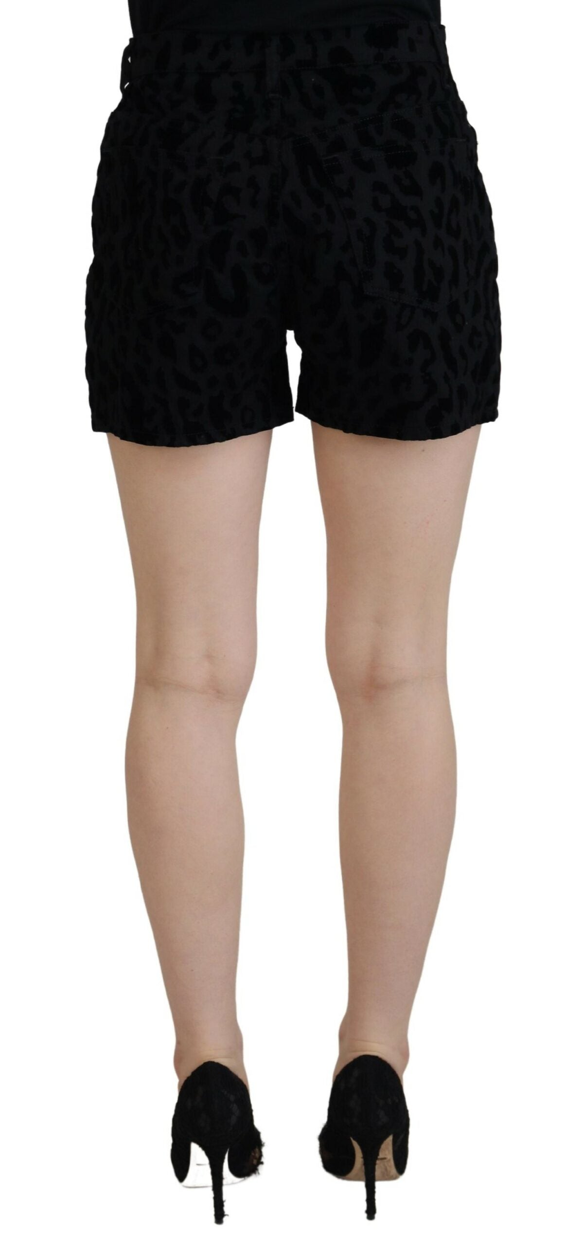 Pair of black shorts on a mannequin