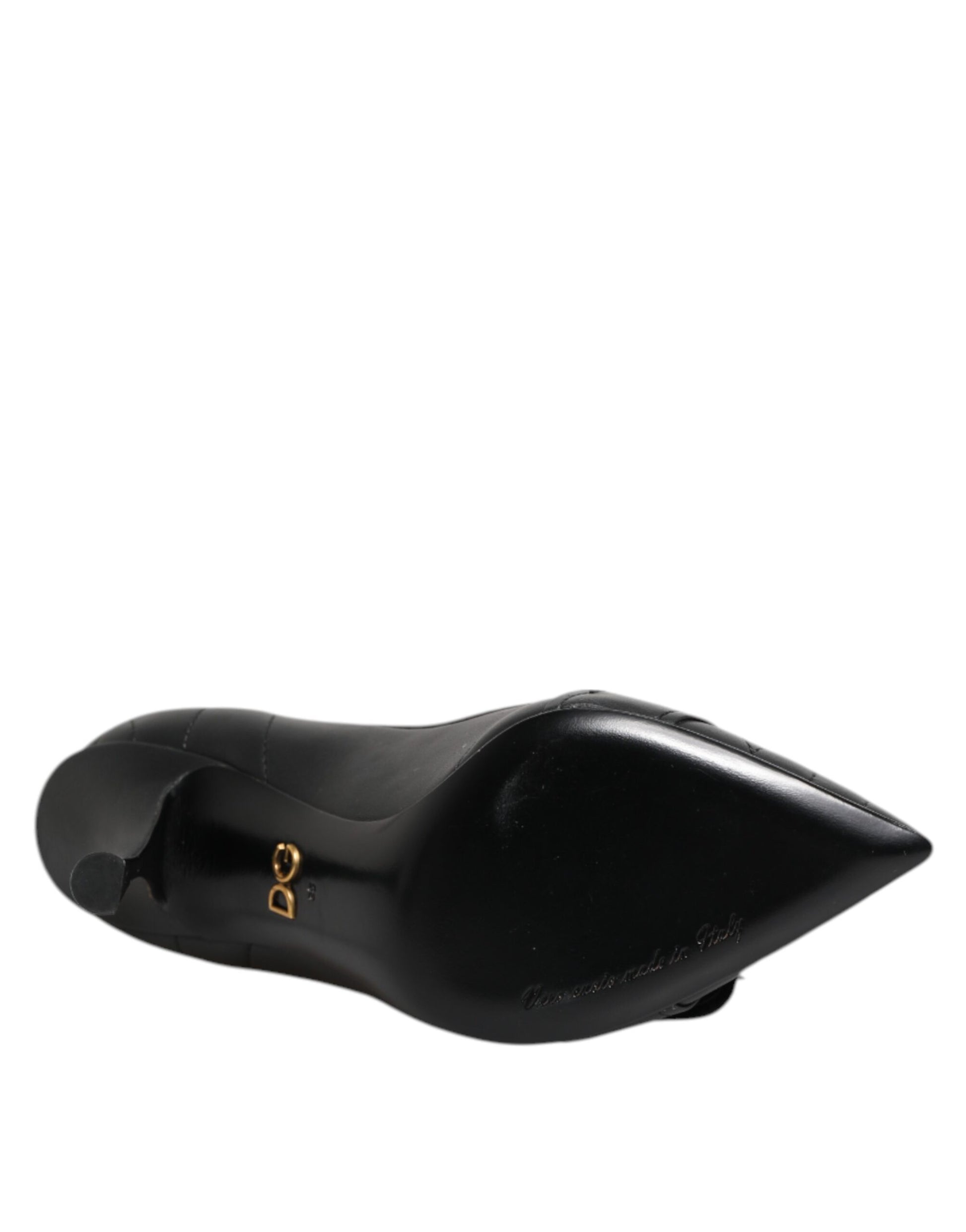 Black shoe on display