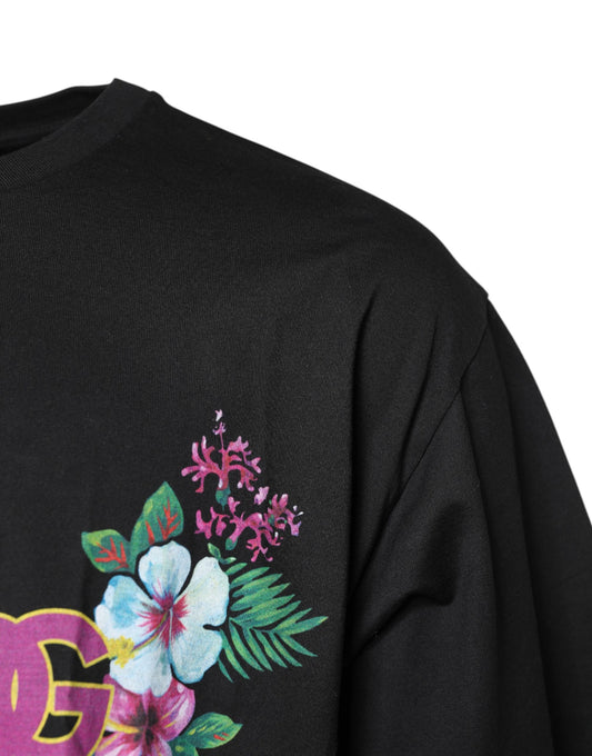 Black sweater with floral pattern on front