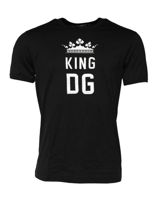 Black t-shirt with white lettering