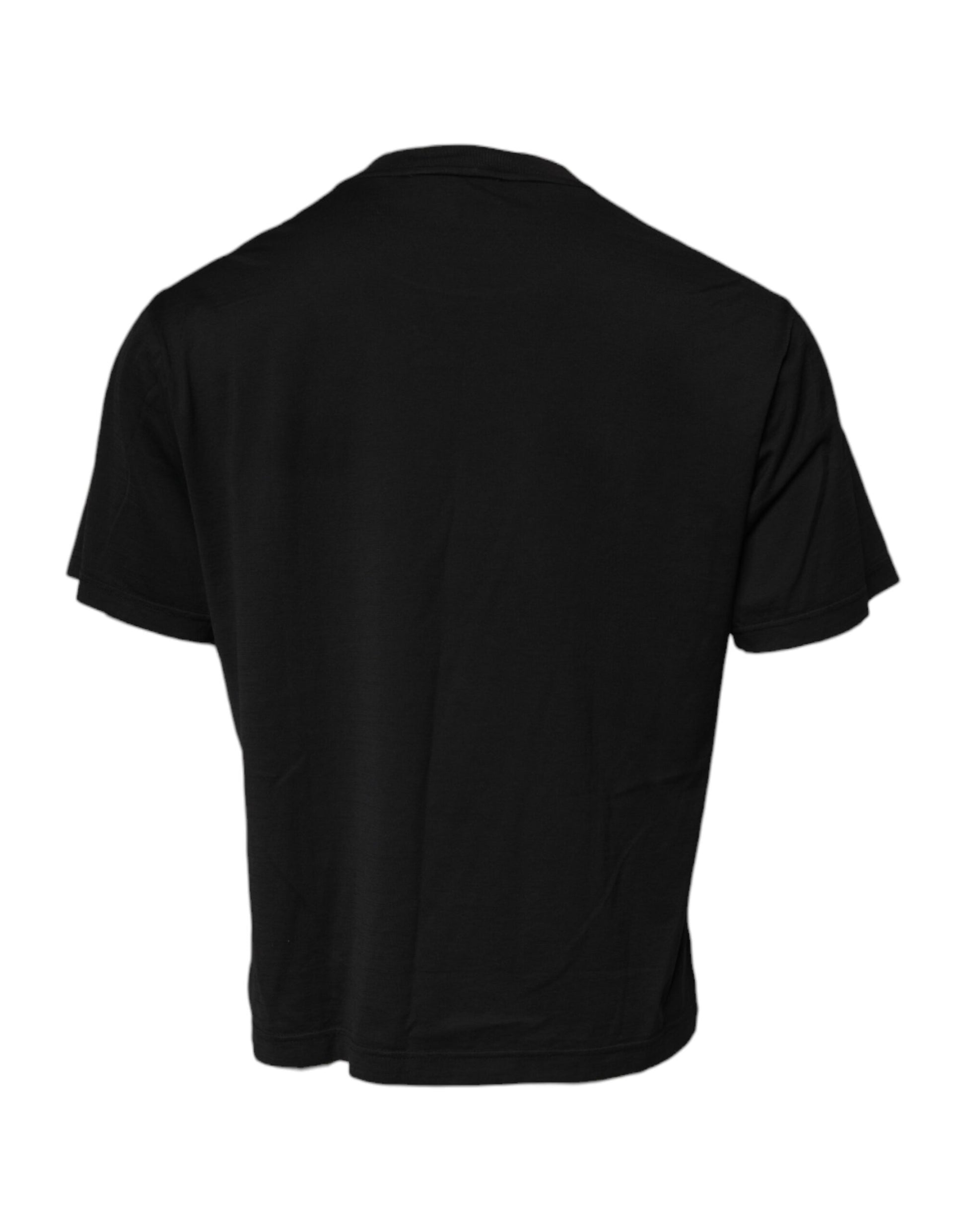 Black short sleeved shirt with horizontal stripes on back