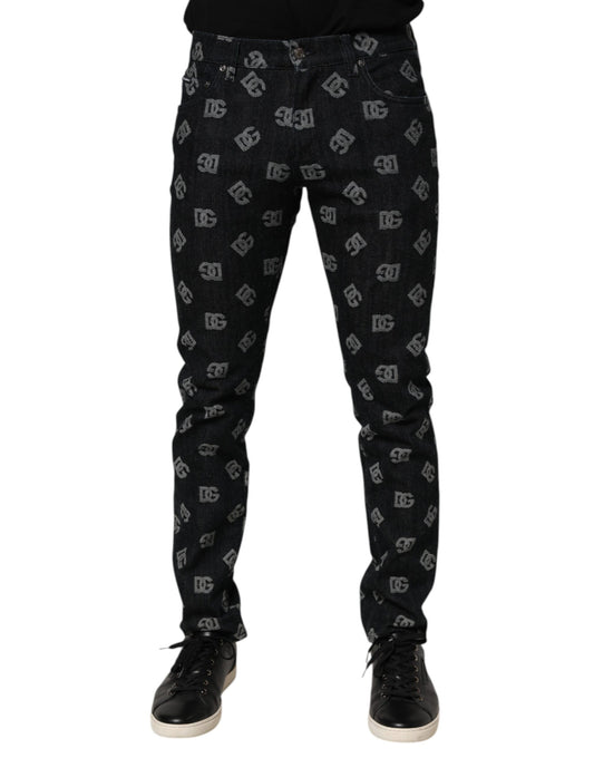 Pair of black pants with white lettering pattern