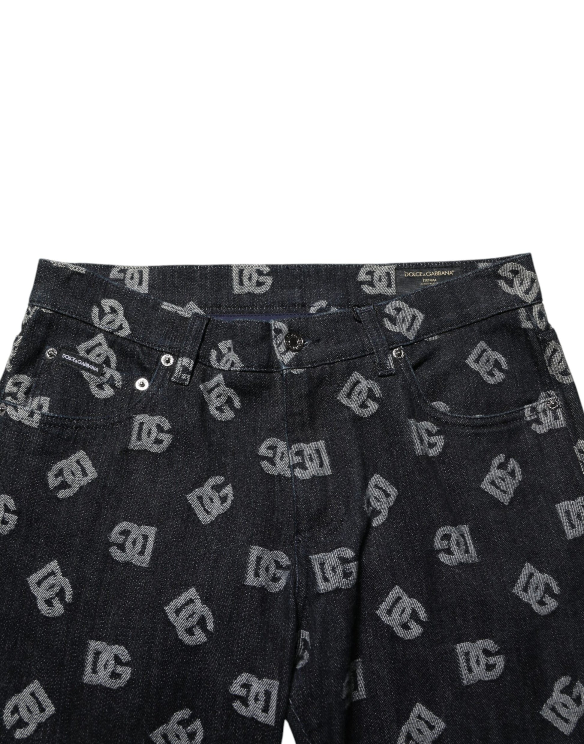 Black shorts with white patterned design