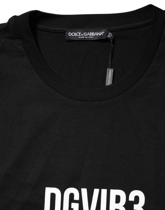 Black t-shirt with white lettering