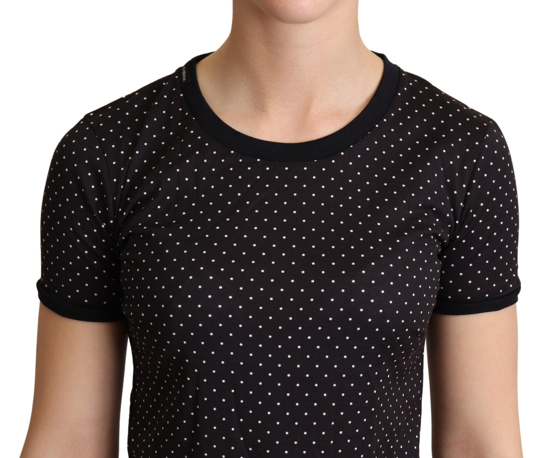 Black polka dot short sleeve shirt