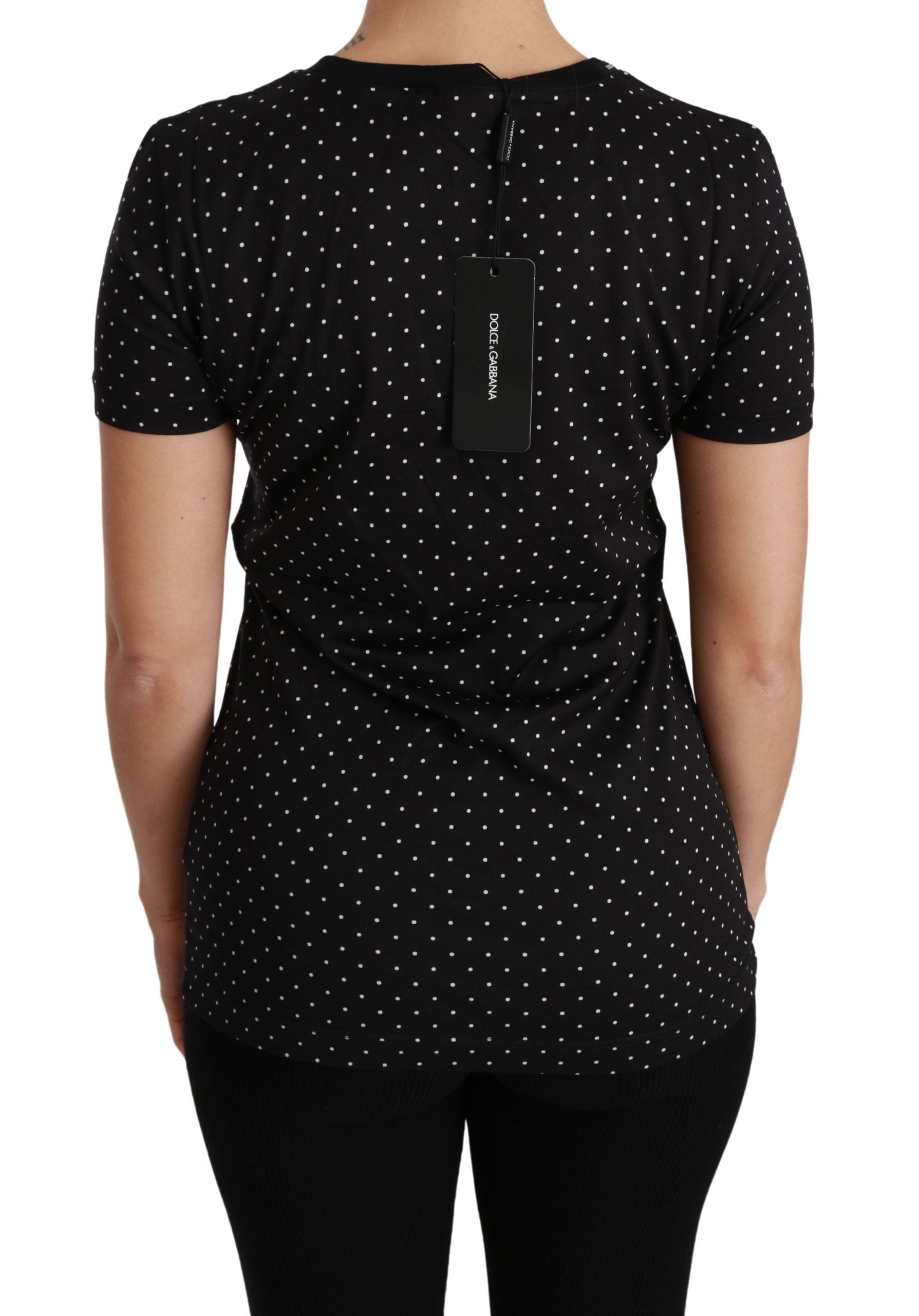 Black polka dot shirt on a mannequin