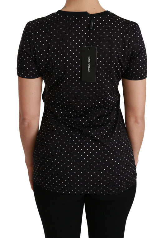 Black polka dot shirt on a mannequin