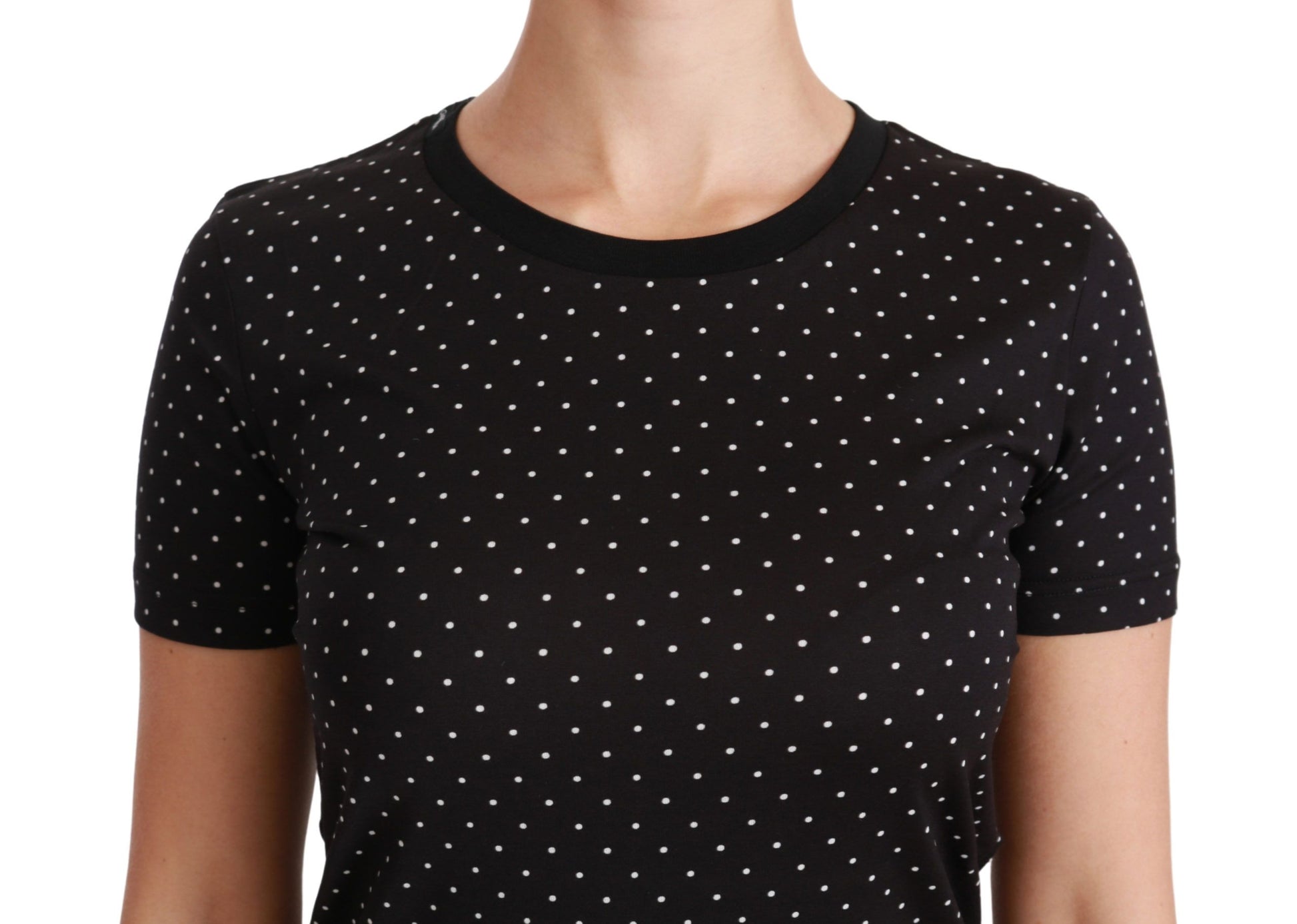 Black polka dot short sleeve shirt