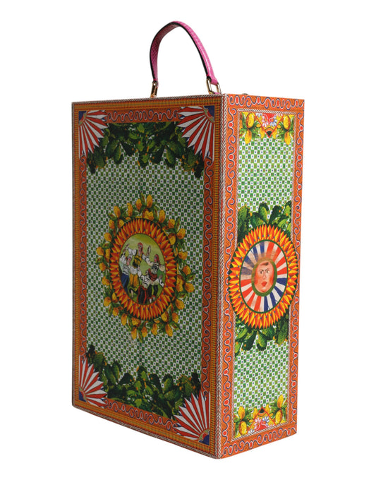 A colorful ceramic box with a floral design and a portrait of a woman