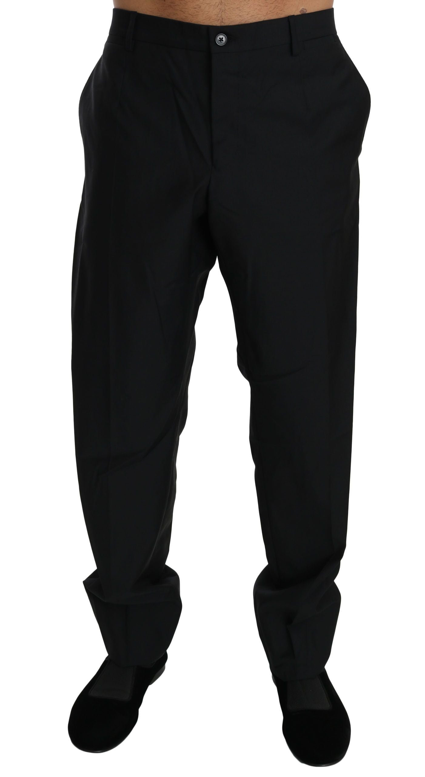 A pair of black dress pants by Dolce & Gabbana, made from wool